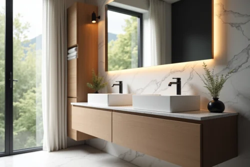 Évier meuble de salle de bain : tendances actuelles en design et fonctionnalité